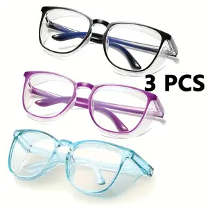 3pcs Fashion Solid Simple Anti-spray Goggles Anti Pollen Sunglasses Anti-blue Light Glasses Glasses Goggles for Women and Men