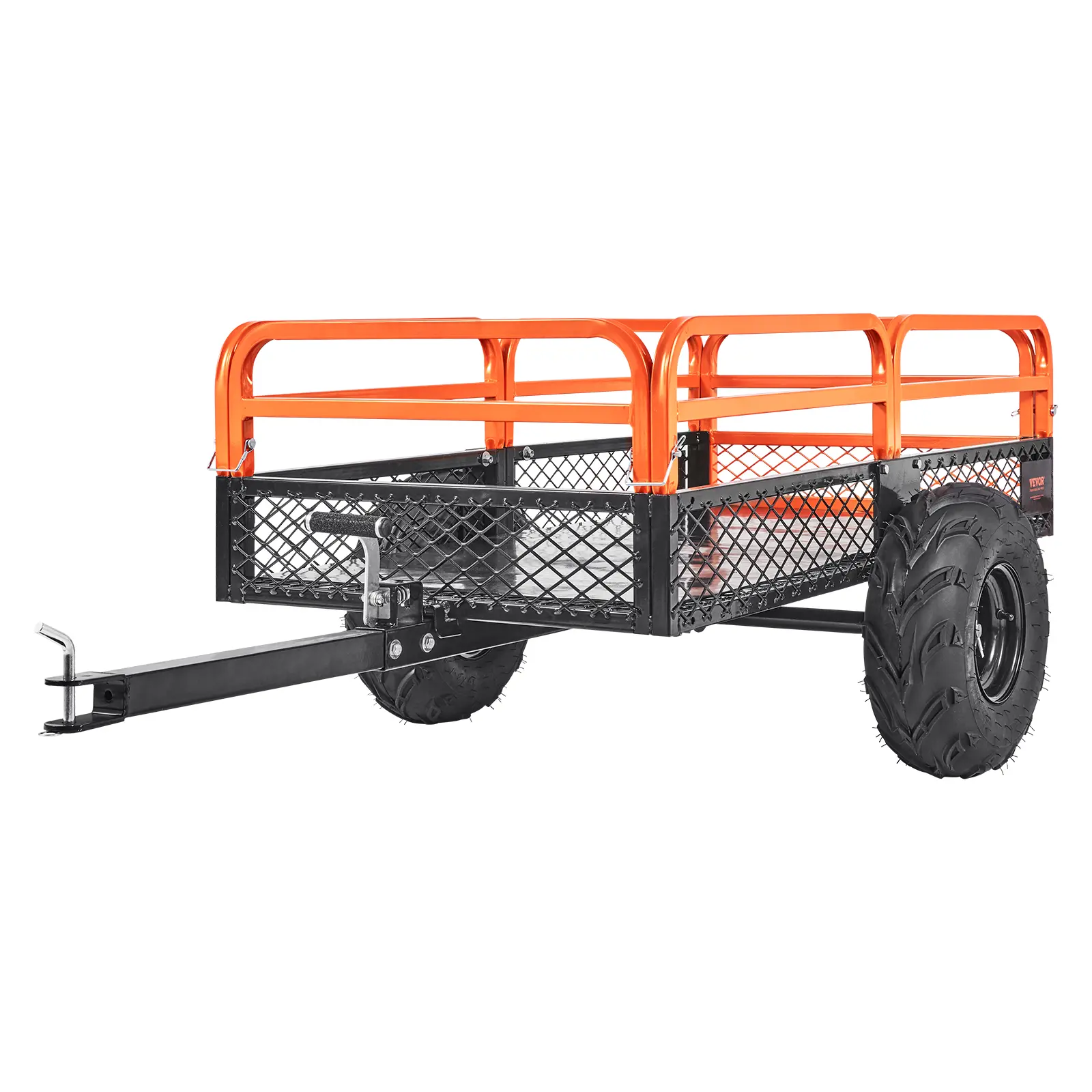 【summerfinds】VEVOR Heavy Duty Steel ATV Dump Trailer, 1500-Pound Load Capacity 15 Cubic Feet, Tow Behind Dump Cart Garden Trailer, with Removable Sides and 2 Tires, for Mowers, Tractors, ATV, UTV