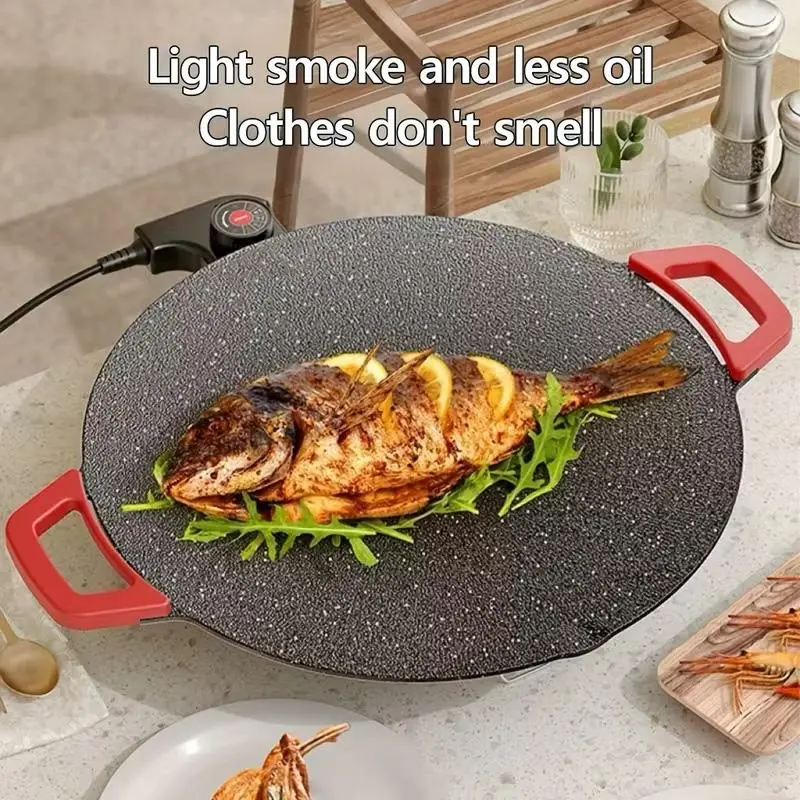 Adjustable Temperature Electric Skillet Pan，1500w portable electric，portable electric comal, korean bbq grill, indoor grill, non-stick grill pan, electric grill indoor, nonstick griddle, round electric griddle, pancake griddle electric, grill indoor
