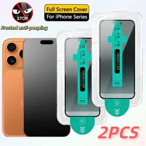 2-Pack Anti-Spy Tempered Glass Screen Protector for Apple Air/17promax/16e/15plus/14pro/13/12/11/x/XS/XR/XS Max, 9h Hardness, Dust-Free, Easy Install