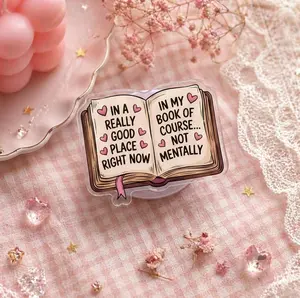 Open Book Phone Grip with Funny Reader Quote, Aesthetic Bookish Phone Stand for iPhone Android Accessories