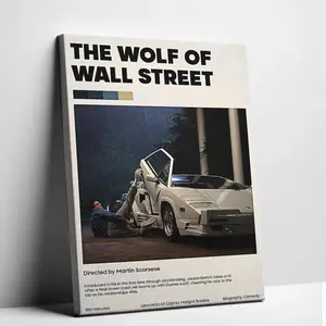 The Wolf of  Street Poster Canvas  Art Vintage Classic Movie Posters Prints for Living Room  Decor wall