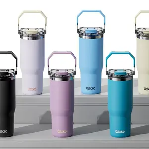 OZBOBO 30oz Stainless Steel Portable Reusable Vacuum Insulated Flask - Leakproof Insulated Container, BPA-Free 2-in-1 Lid, Leak-Proof Straw, for Outdoor & Gym Use