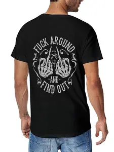 Women's Short-Sleeve Round Neck Casual Streetwear FAFO Graphic T-Shirt - "Fck Around and Find Out" Funny Tee, Ideal Father's Day Gift for Dads Black Tshirt