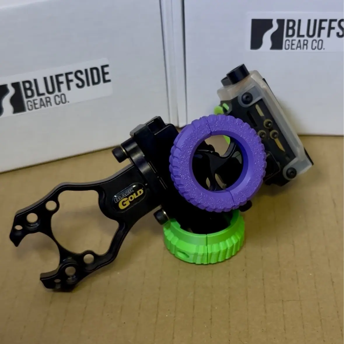 Black Gold O.D.R by Bluffside Gear Co. (3D Printed, Oversized Dial Ring, ASA material, heat resistant, enhanced grip, custom colors)