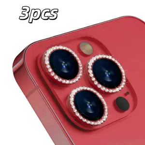 3-Piece - Diamond-Studded Eagle Lens Screen Protector, Tempered Glass Cover - Suitable for iPhone 17/16/15/14/13/12/11 Metal Ring Lens Protector - Practical, and Easy to Install - Perfect as a Valentine's Day, Thanksgiving, and Christmas Gift