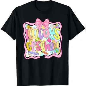 100 Days Of School Preppy 100th Day Of School Teachers Girls T-Shirt Comfy Everyday T-Shirt