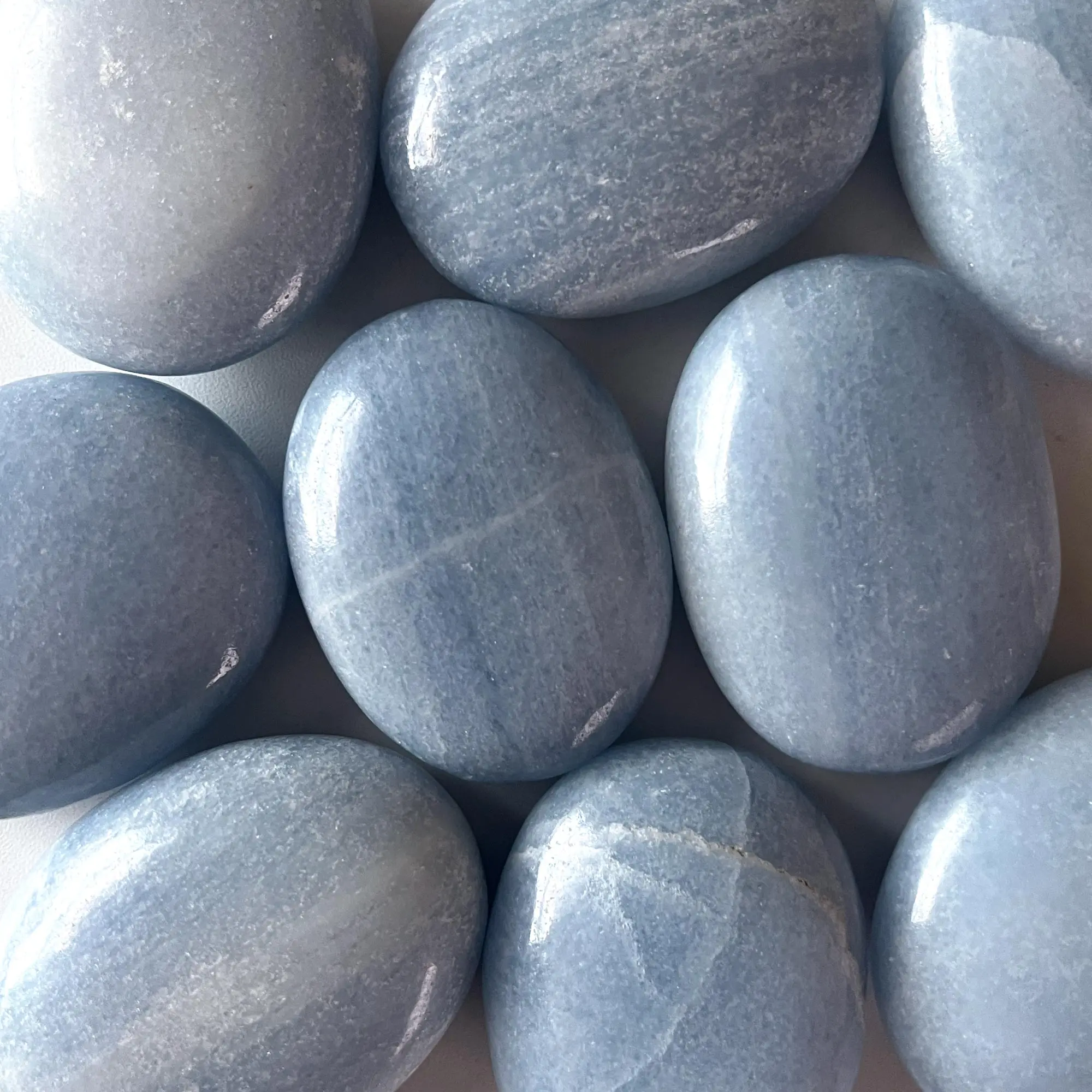 Blue Calcite Palm Stone Blue Calcite Palm Stone