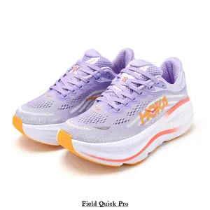 Soft Lavender Sneakers with Orange Accents — Laser-Welded Mesh Upper, Layered EVA Platform Sole, Textured Arch Support, Dual-Tone Rubber Outsole