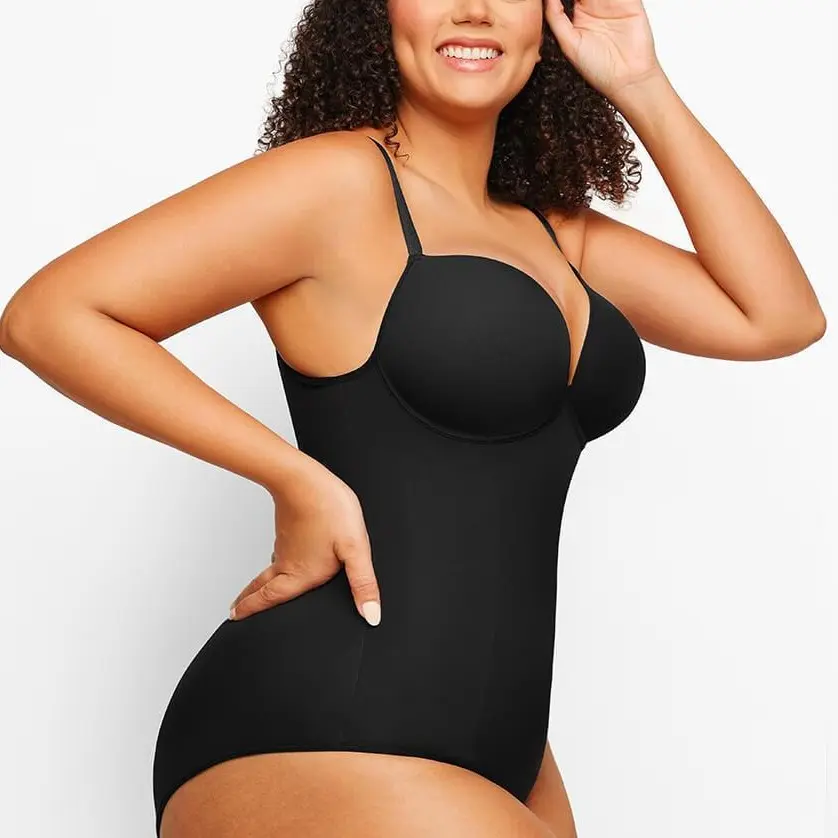 FeelinGirl Push Up Bra Sculpting Bodysuit Tummy Control Plus Size Shapewear Basic Daily Wear Womenswear