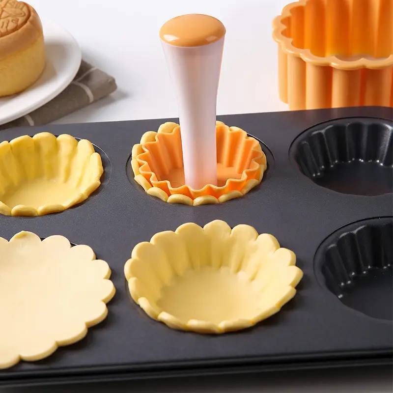 1Pc/2Pcs,Creative cake cup press mold, cookie mold, lace tart mold, fruit tart, egg tart, glutinous rice boat pie type cake mold, durable PP press mold, easy to release, creative cup shape combination tool, Baking Tools