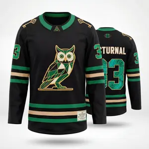 Hockey Jersey Midnight Owl 33, Heavy Embroidered Oversized Streetwear,stylish jersey