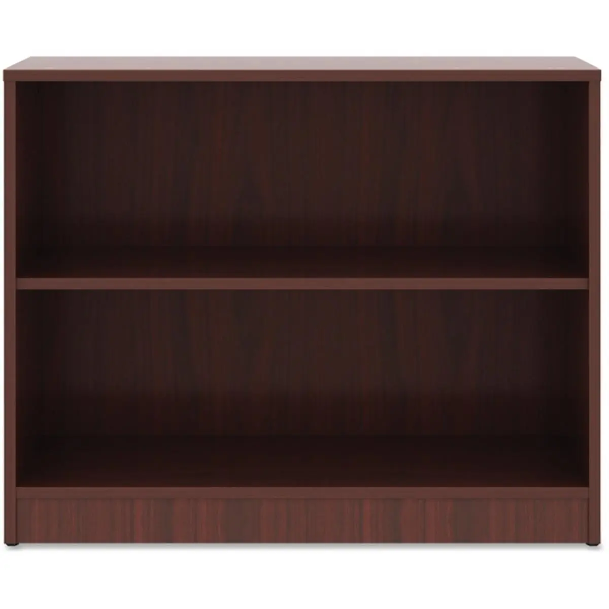 Lorell 2-Shelf Laminate Aesthetic Bookcase, Mahogany Office Desk Organizer for Computers & Office Equipment Supplies, Aesthetic Bookshelf