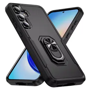 Rugged Defender Case ( For Samsung Galaxy S24 / S24+Plus / S24 Ultra / S24FE ) Shockproof Heavyduty Protection Cover With Ring Stand Casing