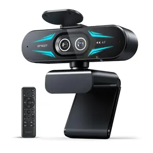EMEET C60E 4K Dual Webcam with Remote, Dual Camera & RGB Light 4K@30fps/1080P@60fps Streaming Camera, 11x Zoom, Auto Focus, USB Webcam with Microphone & Physical Privacy Cover, OBS, Zoom, Teams, Gaming, Streaming, TikTokShopBlackFriday