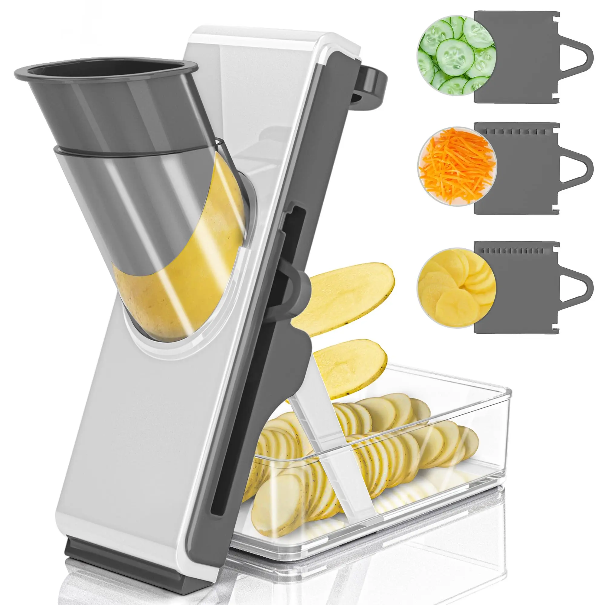 Mandoline Slicer For Kitchen  Safe Multifunctional Dicer Adjustable Commercial Machine Stainless Steel
