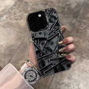 Laser-cut cool star dollar pattern phone case, suitable for iPhone 17/16/15/14/13/12/11/XS/XR/X/7/8 Plus/Pro/Max/Mini - creative fashion minimalist design  full coverage anti-drop protective cover. Ideal gift choice for men and women to give friends