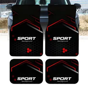 4pcs Cool Print Car Mats, Durable Polyester Floor Pads, Safe and Practical, Ideal Gift, Long-Lasting, Truck Accessories, Suitable for Trucks, Cars, Suvs