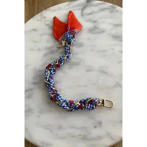 .Scarf Chain Top Strap, Blue & Orange