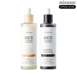 [mixsoon] Rice Peeling Ampoule Duo Set – Black & White Rice Exfoliating Serums for Smooth, Bright & Radiant Glass Skin 2×100ml