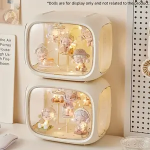 Large Wall-Mounted Doll Display Box, Collectible Box, Stackable Storage for Small Figurines, Transparent Compartments, Space-Saving, Ideal for Christmas Gifts