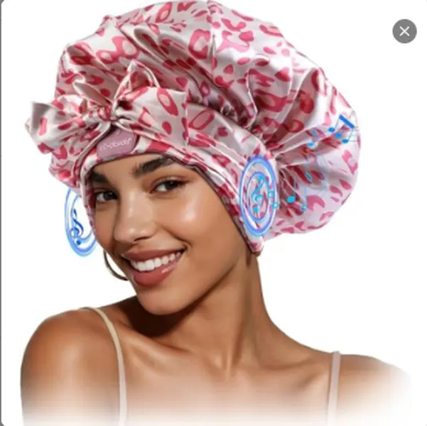 MUSICOZY 3-in-1 Bluetooth Sleep Bonnet,Bluetooth Sleep Bonnet for Side Sleepers, Premium Satin Wireless Sleep Cap with Built-In Thin Speakers, Waterproof Anti-Static Hair Protection Night Hat, Comfort Sleep Headphones, Relax Self Care Hair Care Gift