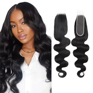 Estrella Hair【Live Only】14A 2x6 HD Lace Closure Body Wave Human Hair Transparent 2x6 HD Lace Closure 100% Brazilian Virgin Unprocessed Middle Part Human Hair Closure With Baby Hair Natural Color（8~16 inch）