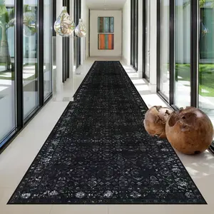 Vintage Boho Moroccan Style Rug, Long Hallway Entry Carpet, Easy Storage Living Room Bedroom Decor Mat