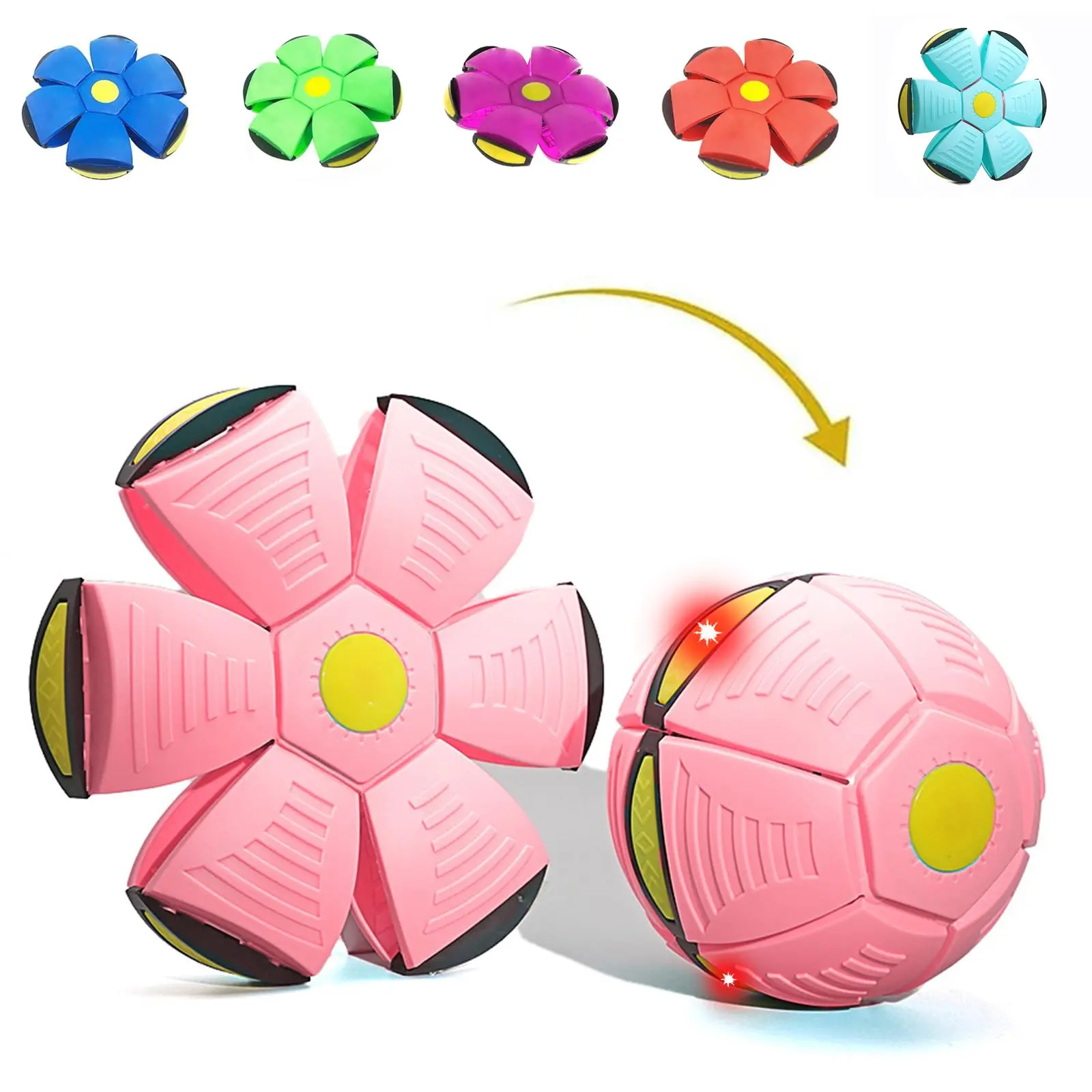 UFO Magic Ball 3Light for Parent-Child Interaction, Pop Up Ball for Outdoor | Doggy Disc Ball for Medium Large Dogs, Flying Saucer Ball Decompression Toys for Sports