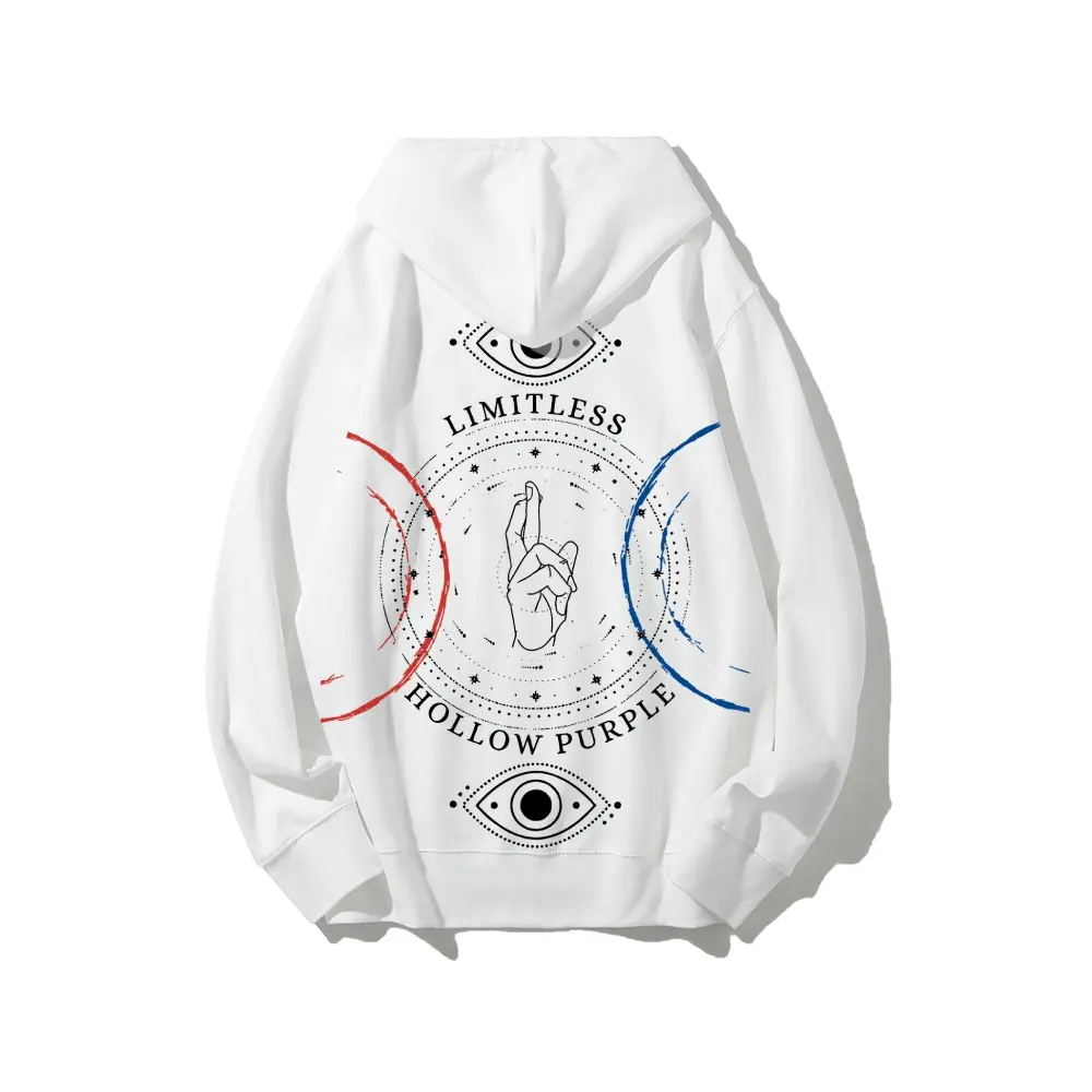 Men's Jujutsu Kaisen Gojo Satoru LIMITLESS HOLLOW PURPLE Domain Hoodie, Unisex Anime Streetwear Tops, Comfortable Breathable Fabric Sweatshirts Gift, Casual