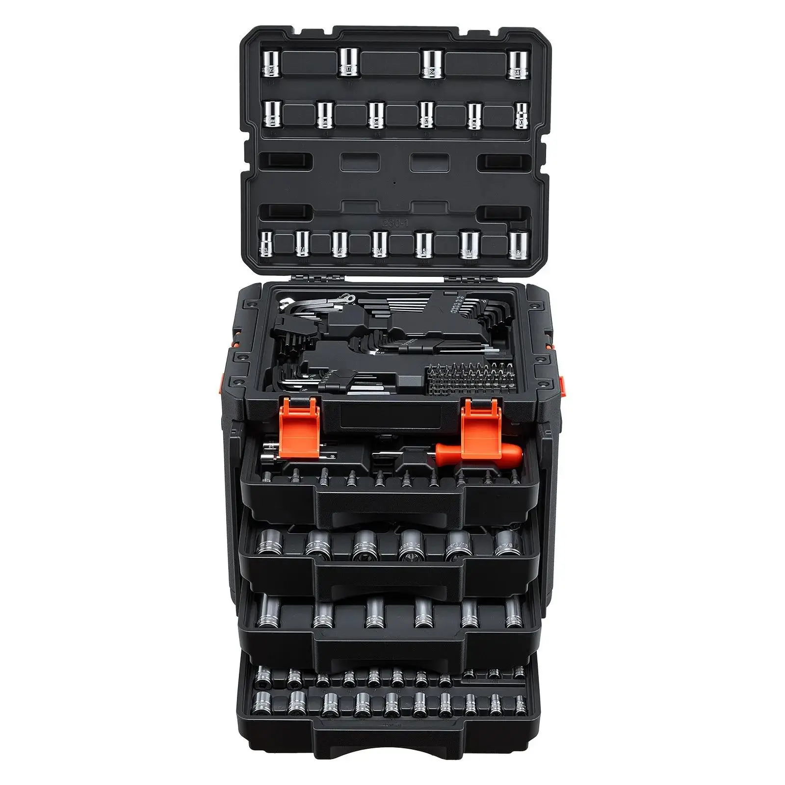 【summerfinds】VEVOR Mechanics Tool Set, 230-Piece Mechanic Tool Kit, 1/4 in, 3/8 in, and 1/2 in Drive, SAE and Metric Socket Set, Wrenches, Screwdriver Bits, Accessories, and Storage Case, for Automotive Repair, Tool Kit Set, Tools For Mechanics