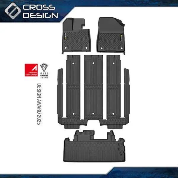 CROSSDESIGN Floor Mats & Cargo  fits Toyota Sienna 2021-2025 for 7 Seat LE/XLE/XSE/LTD