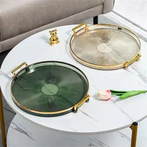 1pc, Acrylic Dessert Tray, Reusable Snack Tray, Bread Tray, Cup Tray, Coffee Cup Tray, Plastic Serving Platters