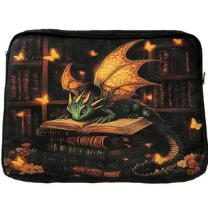 Laptop Case Protector Floral Set or Dragon Bag Design with Matching Versatile Tablet Holder