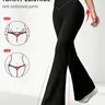 Women's High Waist Flare Yoga Pants, Activewear for Fitness, Athletic Stretchable Cross Waist Design, Comfortable Fashion Sporty Tight Fit, All Seasons Fitness Leggings, Activewear Bottoms
