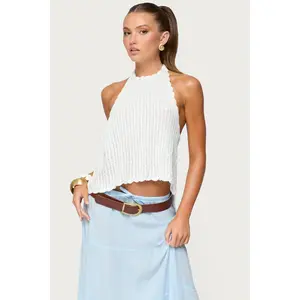 Ivey Backless Crochet Halter Top