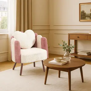 Modern Velvet Petal Accent Chair,Cute Vanity Chair with Back and Wood Legs,Home Reading Chair Armchair for Living Room,Makeup Room,Bedroom