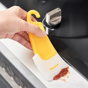 New Kitchen Silicone Scraper, Ideal for Stove and Countertop Cleaning, Removes Stubborn Oil, Non-Stick Pots, Heat Resistant, Easy to Clean