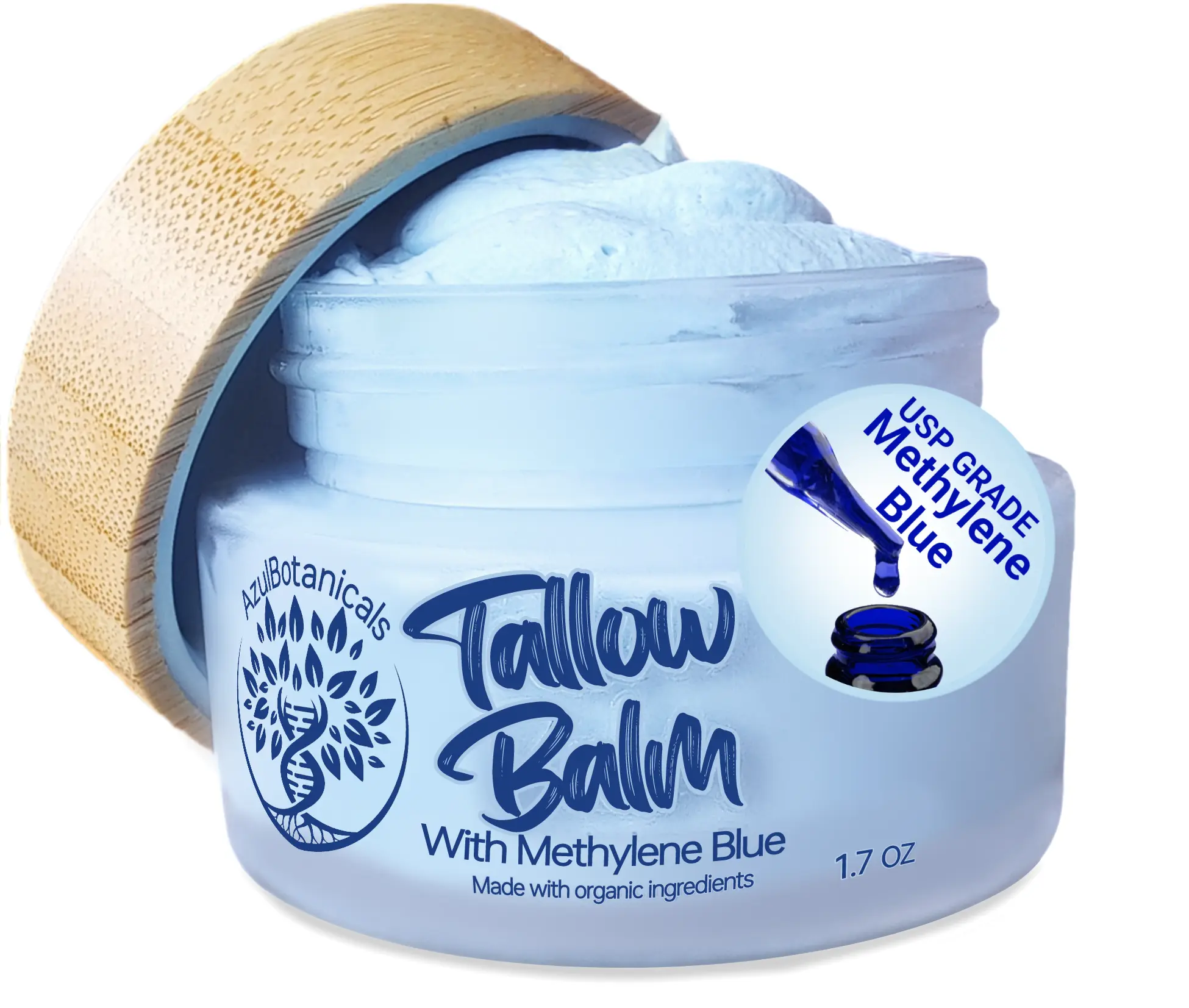 The Original Methylene Blue Infused Whipped Grass fed/finished Tallow Balm