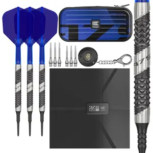 Target Darts 975 Ultra Marine 18G 97.5% Tungsten Soft Tip Darts Set with K-Flex