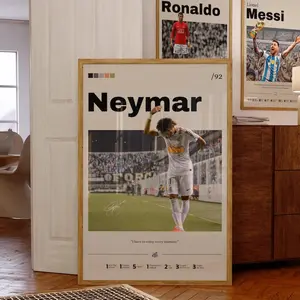 Neymar Poster, Neymar Soccer Print Decor, Santos FC Poster, Neymar Santos Print, Sports Wall Art, Neymar Fan Gift