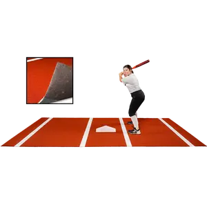 6 × 12 Proball Softball Hitting Mat - Clay Nylon, Painted Plate, Urethane-Coated Backing