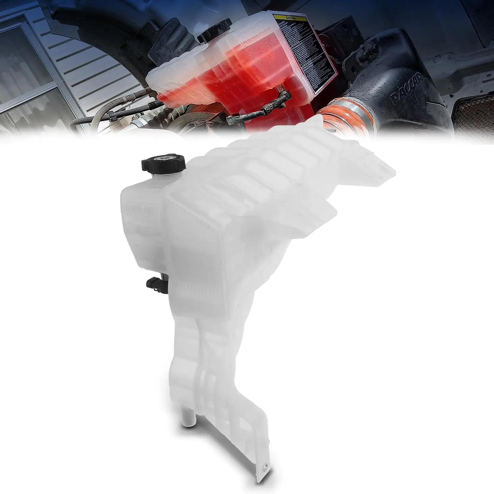 TORQUE Heavy Duty Coolant Tank Reservoir - Easy-Install 54L Truck Vehicle Sensor Compatible with 2013+ Peterbilt 579, Kenworth T680 T880 Semi Truck Parts, Replaces Paccar CP237001 DR104002 DR104004 (TR610-PCT)
