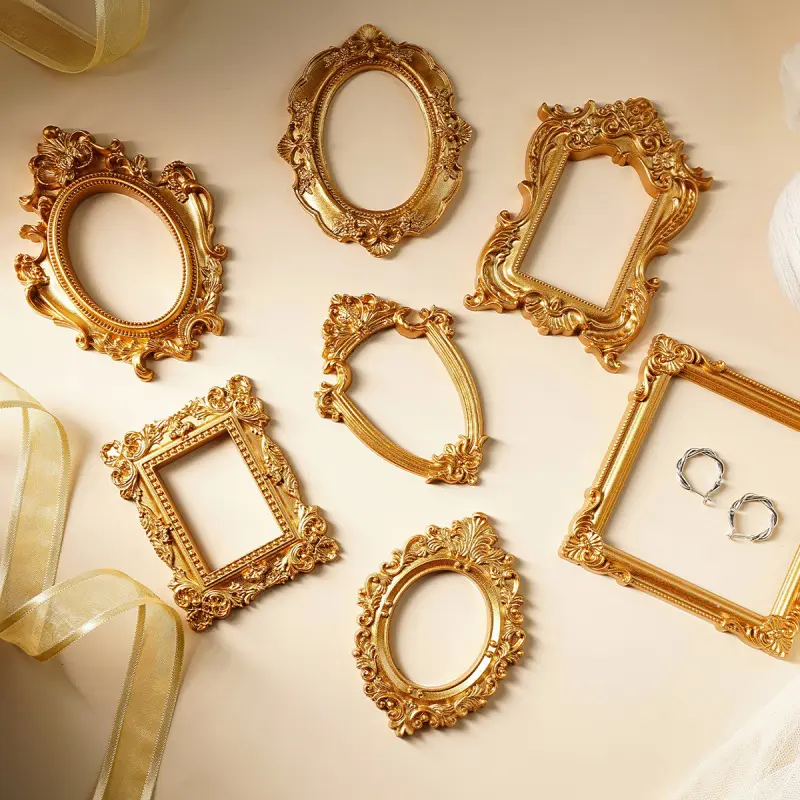 Ornate Vintage: Versatile Decorative Styling Props for Elegant Photoshoot Scenes, Home Decor Accessory, Rectangular Frame, Vintage Oval Frame, Wrap Around Frame, Wrap Around Frames