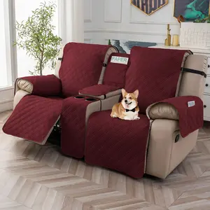 Waterproof Recliner Chair Cover with Dual Control, Easy Install & Machine Washable, Decorative Reclining Slipcover for Living Room