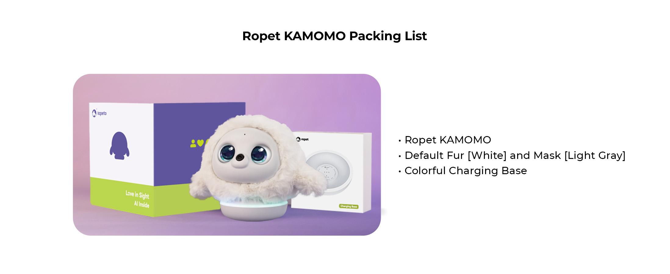 ROPET KAMOMO Companion Interactive Robot Pet, Emotional Support for Kids and Adults, AI Desk Robots, Anxiety Relief Comfort Gift