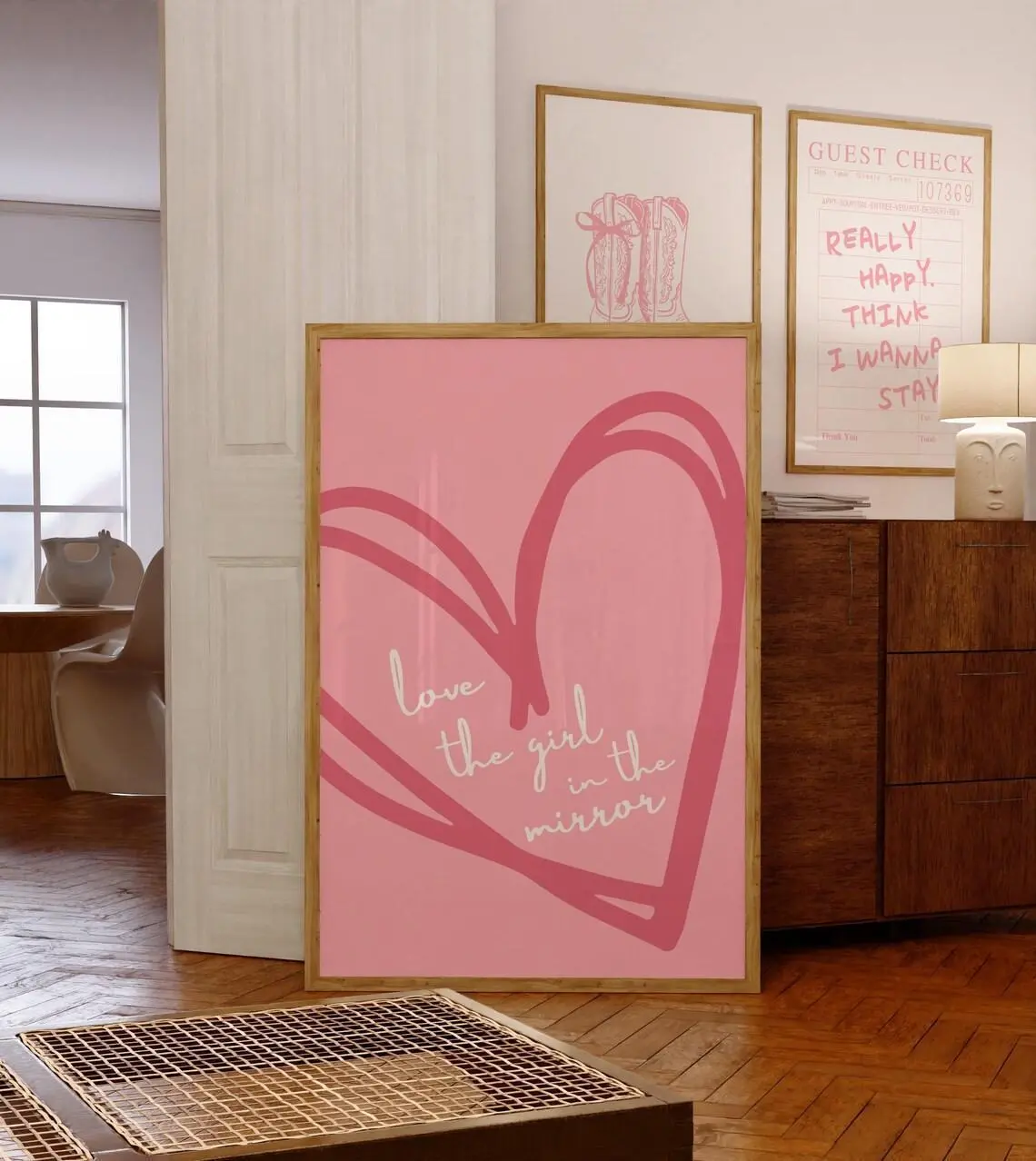 Girl In The Mirror Megan Moroney Poster, Pink Coastal Cowgirl Print Trendy Poster