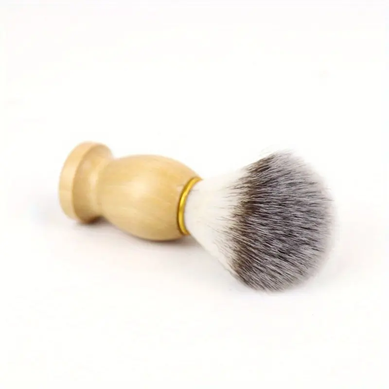 2pcs Men's Shaving Brush Barber Salon Men's Facial Beard Cleaning Brush with Wooden Handle Beauty Products For Men