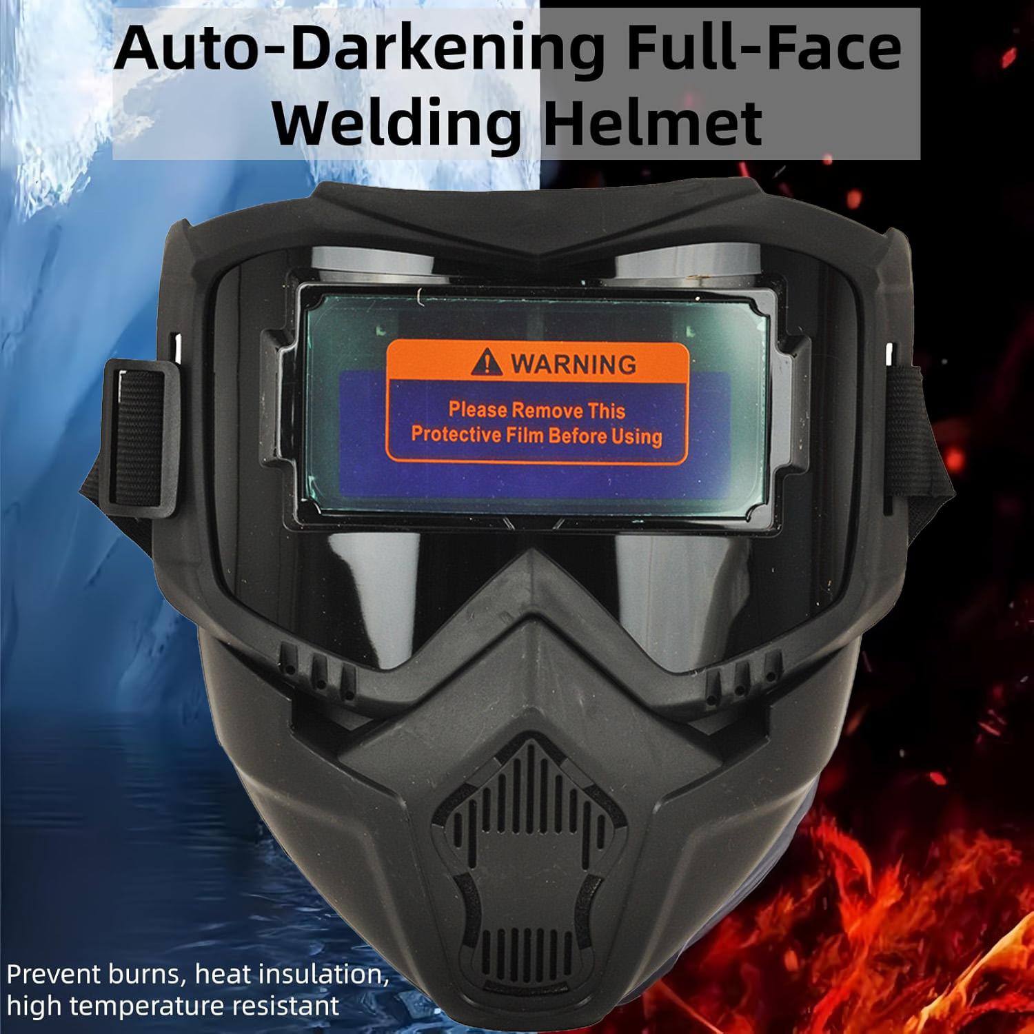 Automatic darkening welding helmet with adjustable shade DIN 4–16 | Solar powered, heavy-duty yet lightweight mask for men/dad. Clear Lenses, Comfortable Fit — A Perfect Gift Idea.