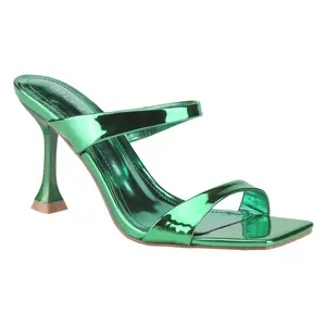 Belovely Two Strap Heeled Sandals  Slip On Square Open Toe Stiletto Backless Mule Heels Slippers Shoe Walking Shoes Women Summer Comfort Dress Active Footwear Girl Tsinelas Casual